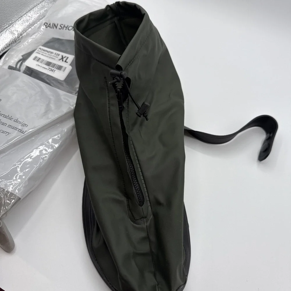 POWNEW‎ Waterproof Rain Shoe Covers for Men and Women size XL Hunter Green